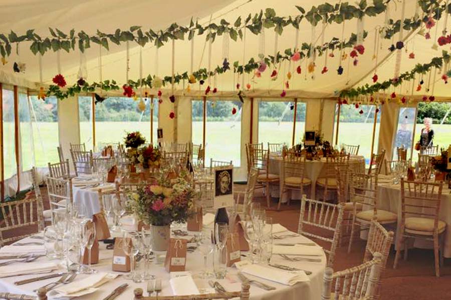 wedding venue sussex marquee looking out